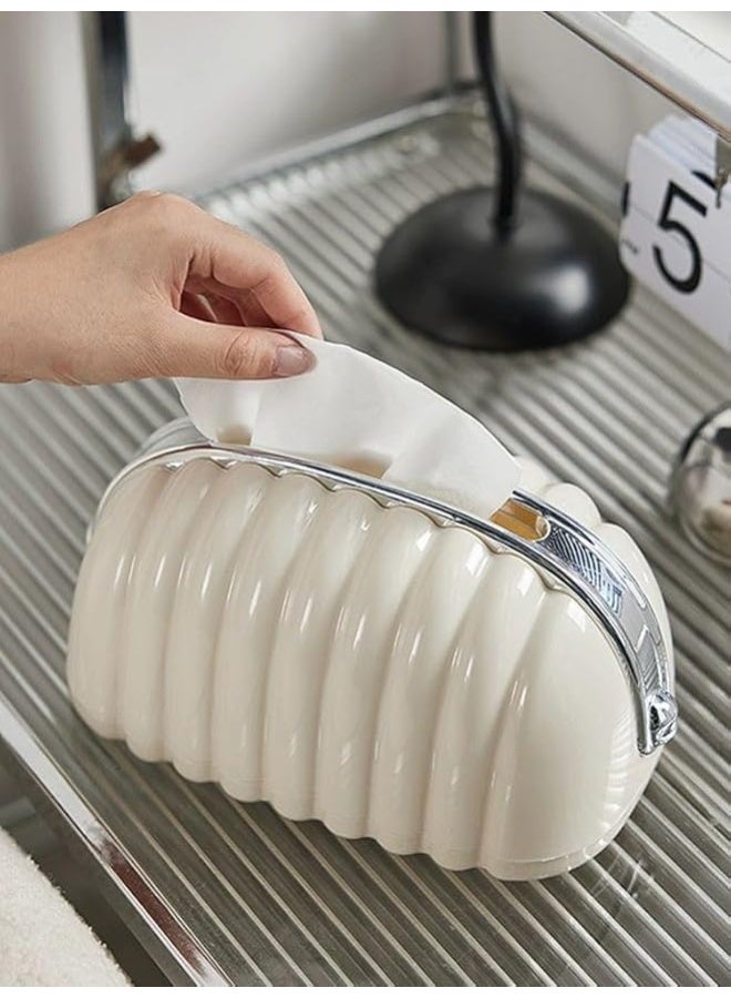 حامل علبة مناديل للوجه من البلاستيك والسيليكون مستطيل خفيف الوزن نحيف موزع مناديل ديكوري بغطاء قابل لإعادة التعبئة - Image 5